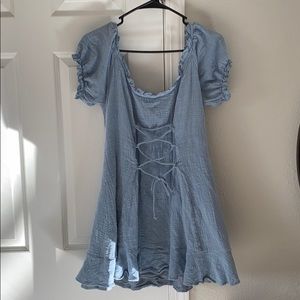 Light blue Urban Outfitters lace up dress